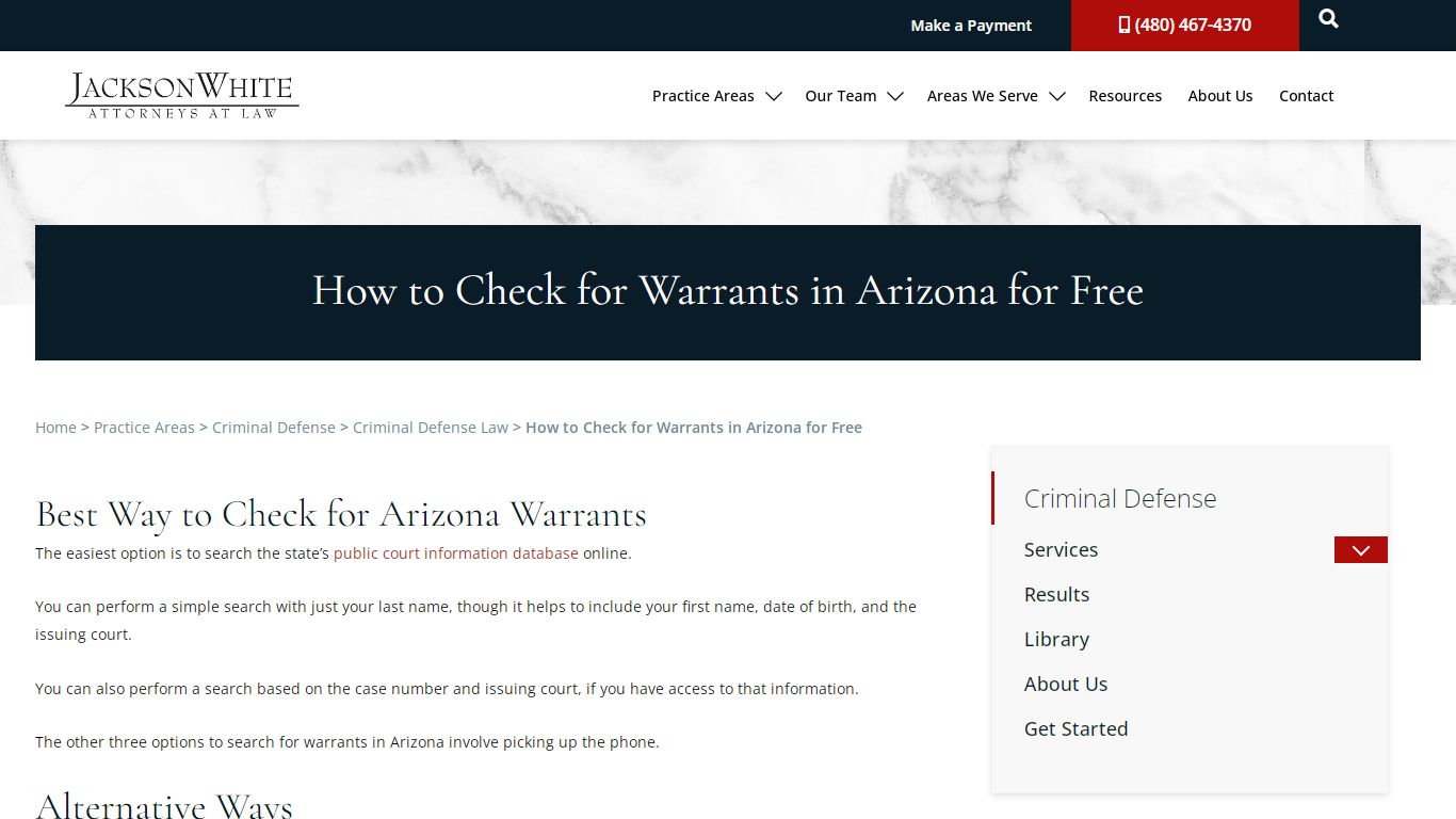 How to Check for Warrants in Arizona for Free | JacksonWhite